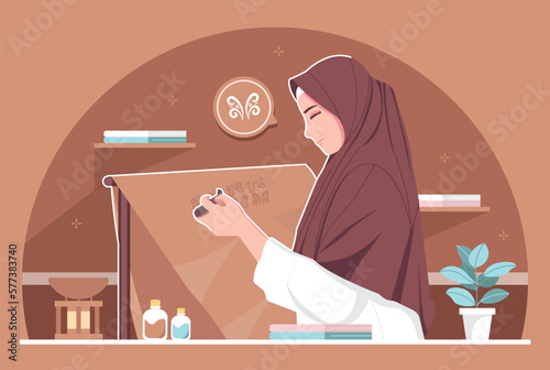 Indonesian traditional batik illustration background