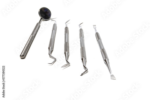 Dental tool, isolated on a white background. Concept of materials of a dental clinic.