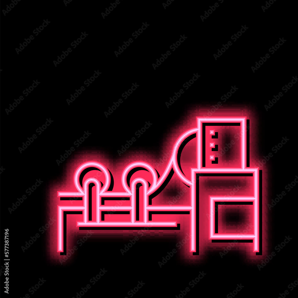 paper rolling system neon glow icon illustration
