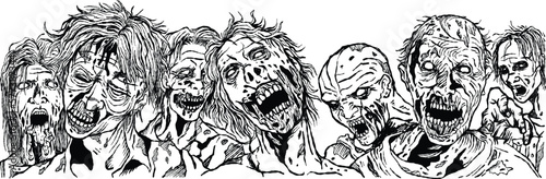Zombies apocalypse undead doodle art