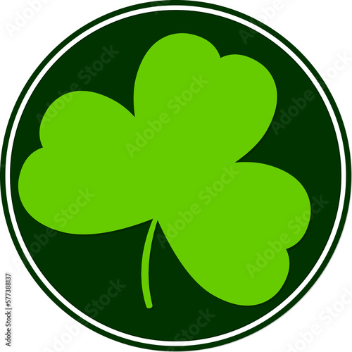 Clover icon, Patrick's Day symbol, three leaf, PNG illustration