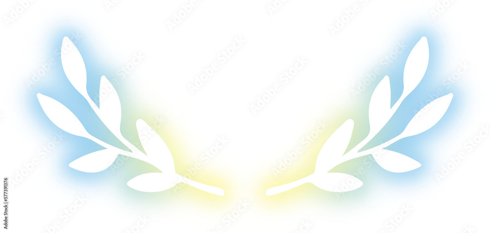 Fototapeta premium Set of wreath design neon