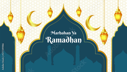 marhaban ya ramadan background template, islamic pattern background