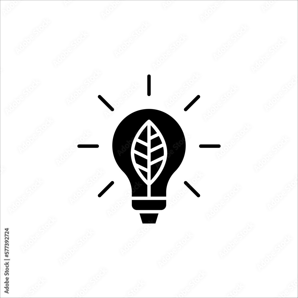 Ecology bulb lamp with leaf icon. Energy saving lamp symbol, Eco friendly on white background Ecology bulb lamp with leaf icon. Energy saving lamp symbol, Eco friendly on white background