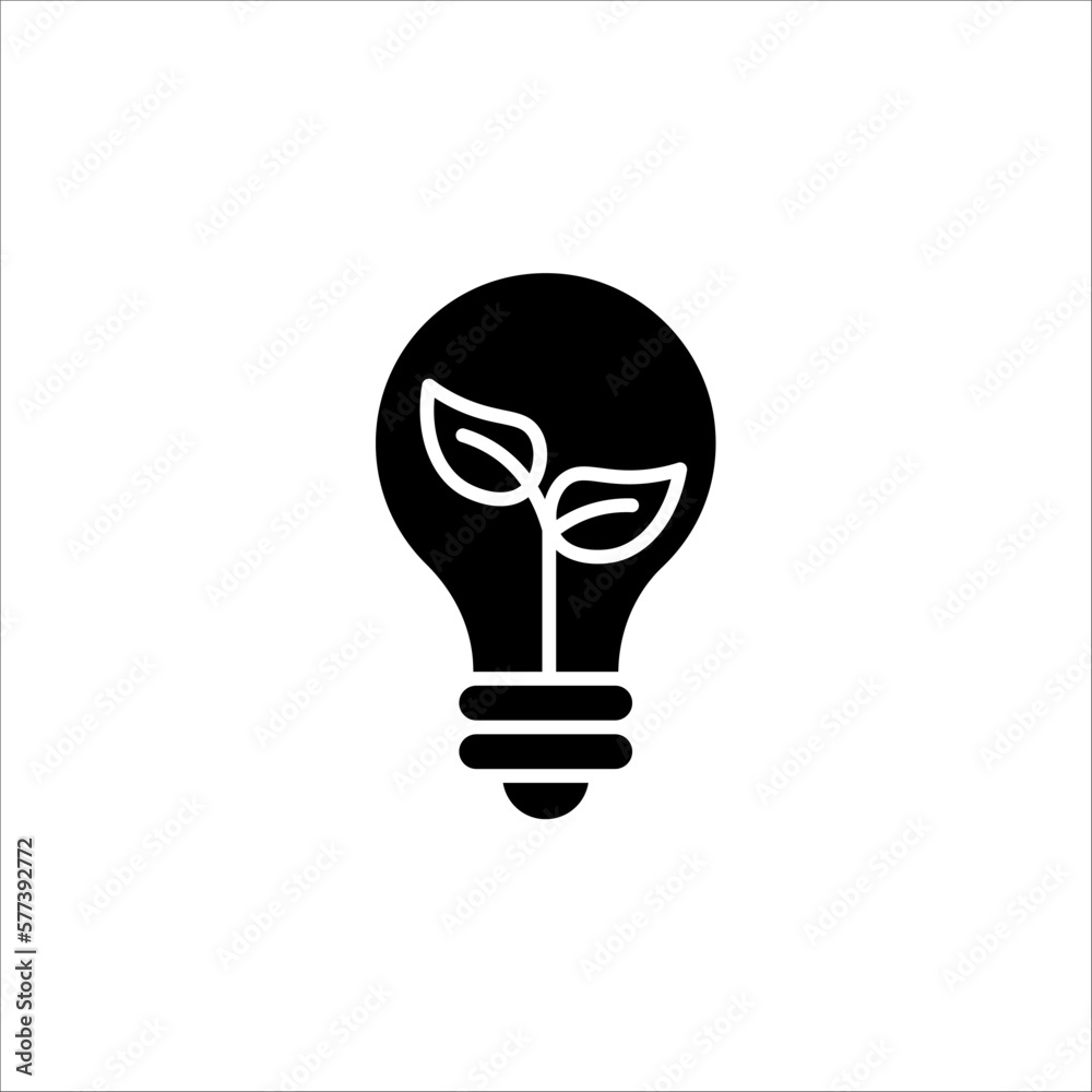 Ecology bulb lamp with leaf icon. Energy saving lamp symbol, Eco friendly on white background Ecology bulb lamp with leaf icon. Energy saving lamp symbol, Eco friendly on white background