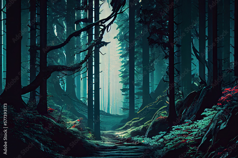 Fototapeta premium forest created with Generative AI technology
