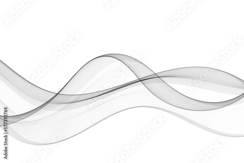 Abstract geometric white and gray color background. Wavy lines in abstract transparent wave shape.