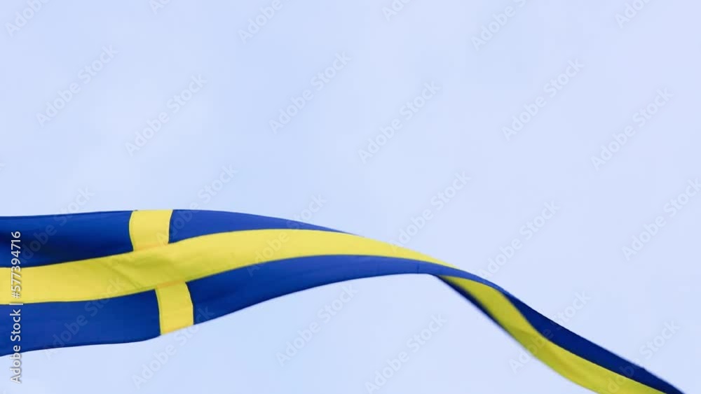 Swedish flag waving, slow motion Swedish flag waving, slow motion
