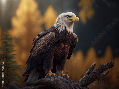 American bald eagle. Generative AI art.