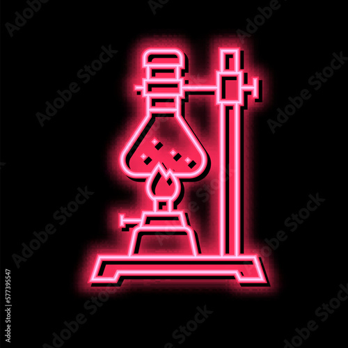 burner boiling chemistry liquid neon glow icon illustration