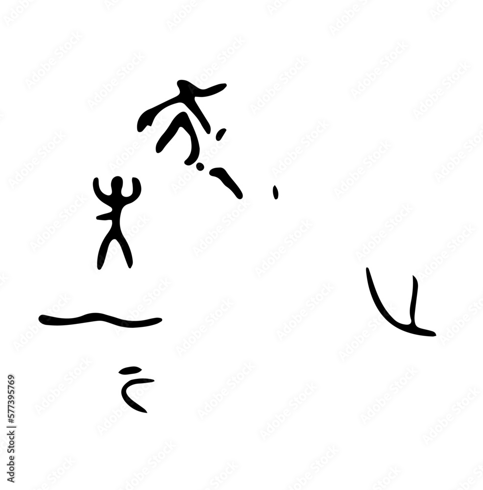 Rock petroglyphs depicting a snake attack on a life or pasture and people. Vector illustration of prehistoric rock petroglyphs discovered on the territory of Armenia Rock petroglyphs depicting a snake attack on a life or pasture and people. Vector illustration of prehistoric rock petroglyphs discovered on the territory of Armenia