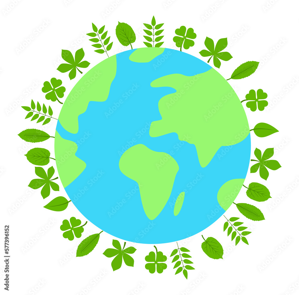 Earth day - happy earth day - save earth illustration - Trees surrounding earth Earth day - happy earth day - save earth illustration - Trees surrounding earth