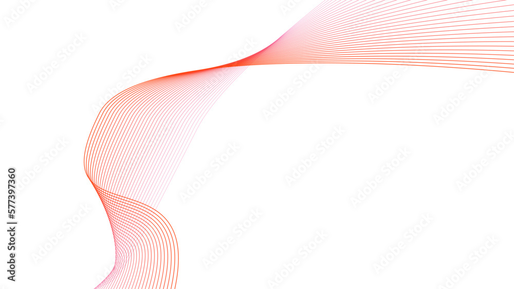 Fototapeta premium orange yellow red tech wavy lines gradient vector illustration