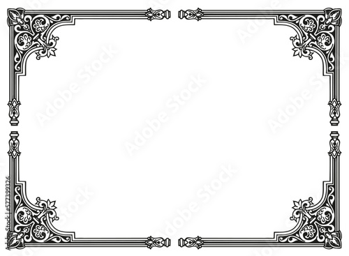 black frame with ornament vector  illustration