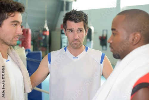 фотографія portrait of boxers face off