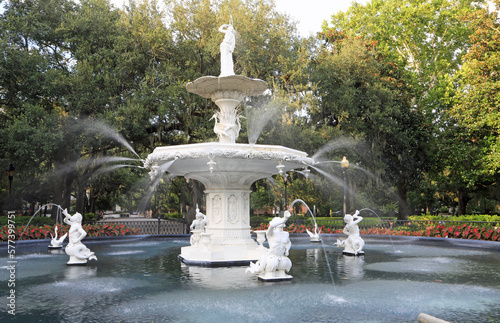 Obraz na płótnie Forsyth fountain - Savannah, Georgia w salonie