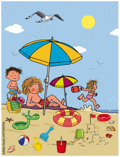 child on the beach vector illustration © Vactora