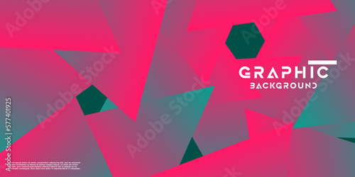 Future geometric banner design. Cubic Gradient shapes composition. Vector illustration.