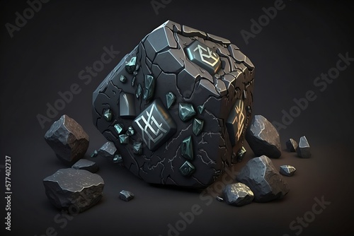 rune rock made by generative ai  photo