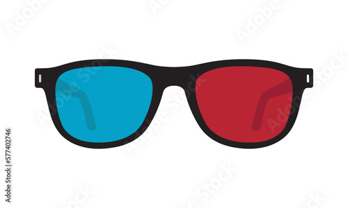 3d glasses graphic icon. Cinema glasses sign isolated on white background. Vector illustration