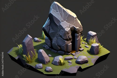 rune rock dungeon from game made by generative ai