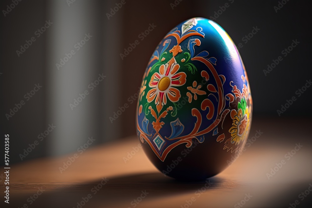 Easter egg, colorful, artistic hand painting, generative AI Easter egg, colorful, artistic hand painting, generative AI