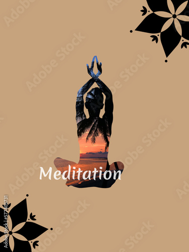 yoga meditation poster template photo