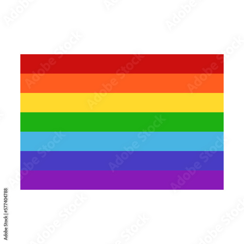 Rainbow flag icon on transparent background.	