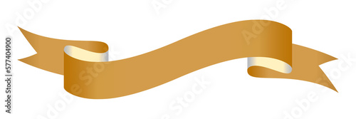 Collection of Blank Ribbon Banner in Gold Colors.