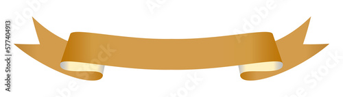 Collection of Blank Ribbon Banner in Gold Colors.