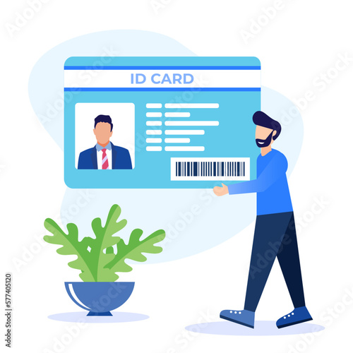 Illustration vector graphic cartoon character of ID card with photo