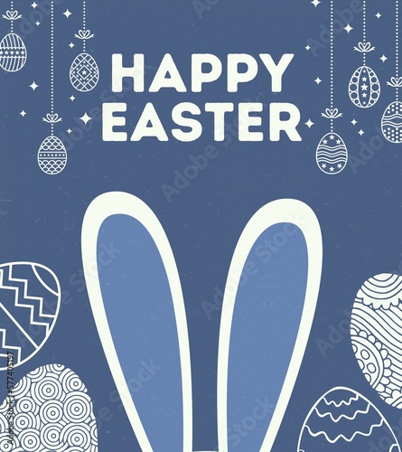 Photography Happy Easter bunny ears with eggs
