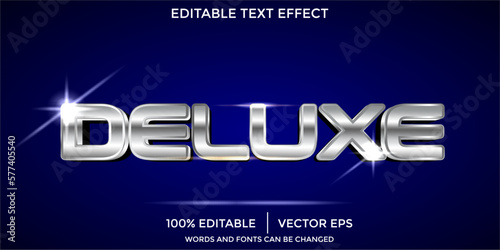 editable vector text effect golden deluxe with glitter