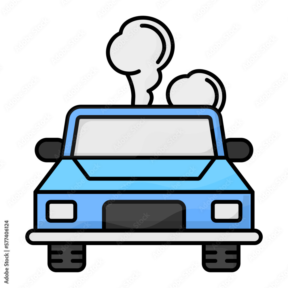 Burning gasoline and diesel fuel outline color concept, Vehicle