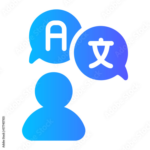 bilingual gradient icon