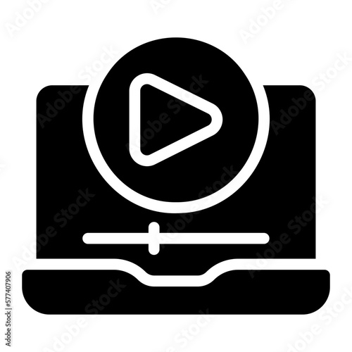 video tutorial glyph icon