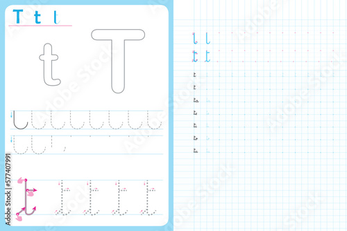 Writing alphabet letters educational activities for children at home and at school. worksheet for to teachers, parents, vector  file