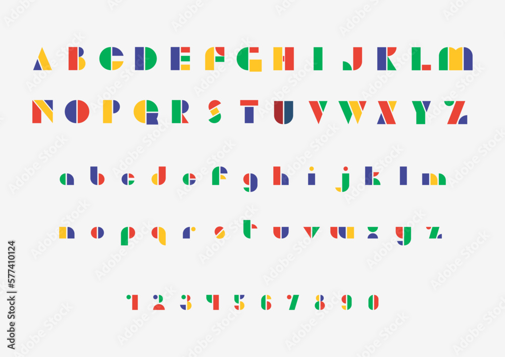 Bauhaus Alphabet Letters Upper Lower Case Isolated Vector Bauhaus Alphabet Letters Upper Lower Case Isolated Vector