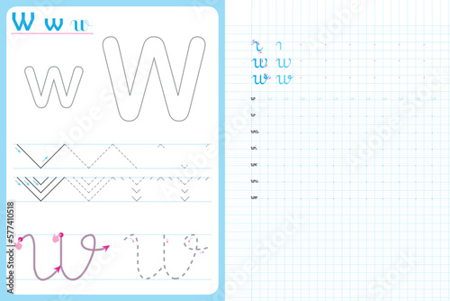 Writing alphabet letters educational activities for children at home and at school. worksheet for to teachers, parents, vector  file