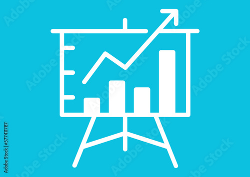 graph arrow with whiteboard 