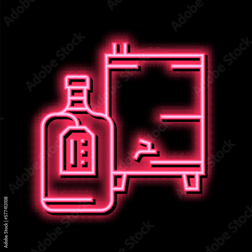 homemade alcohol neon glow icon illustration