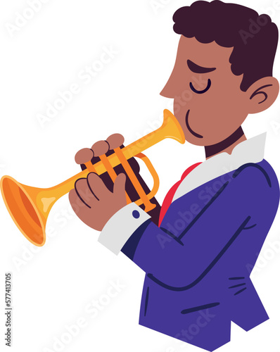 jazz musician playing trumpet