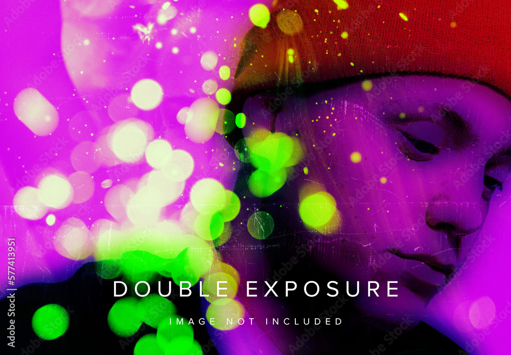 Double Exposure Photo Effect Mockup Stock Template | Adobe Stock