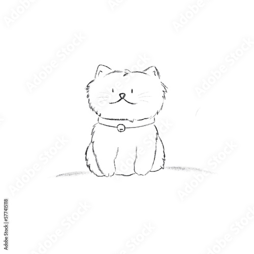 Creative Cat cartoon with shadows on white background 