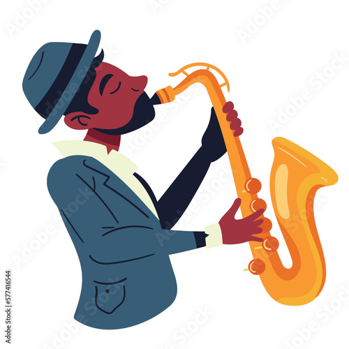 jazz musician playing saxophone