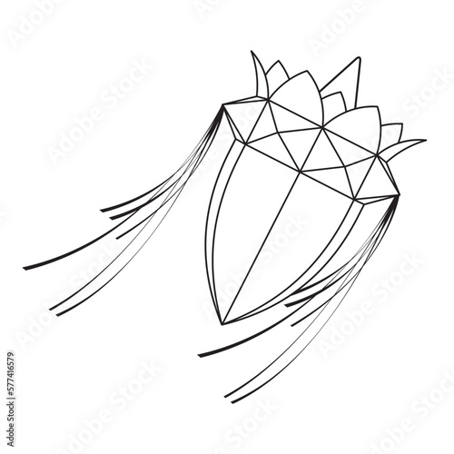 black out line Vesak lantern vector icon