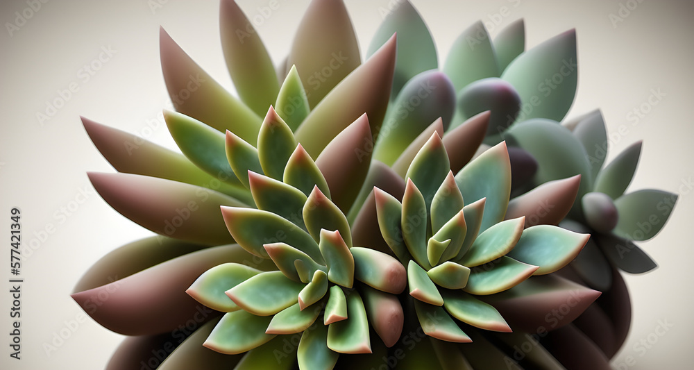 Fototapeta premium AI Digital Illustration Succulent Cactus