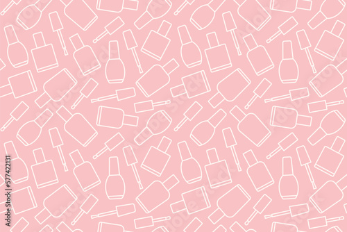 seamless manicure, pedicure pattern nail polish- vector illustration