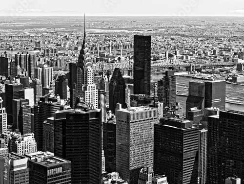 B&W monochrome architecture skyscrapers manhattan new york city USA