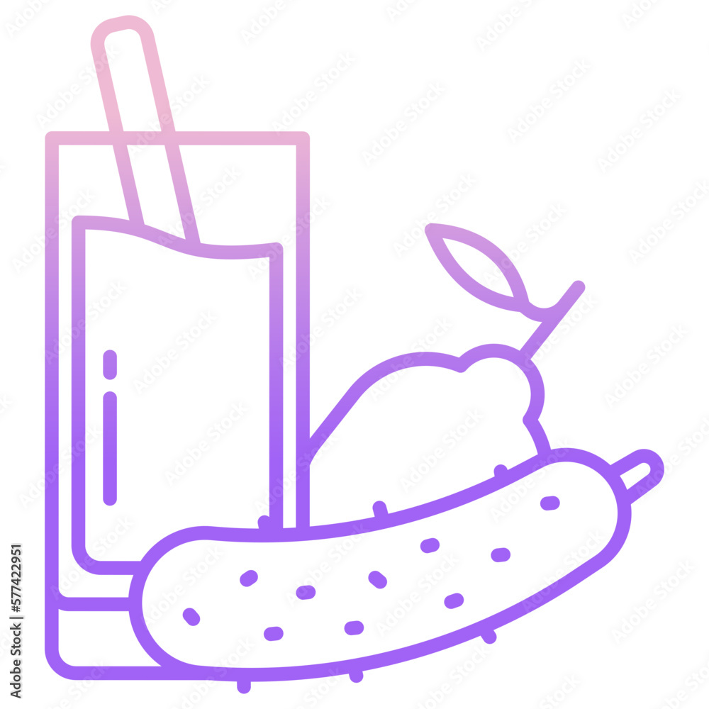 Fototapeta premium Cucumber, lemon icon